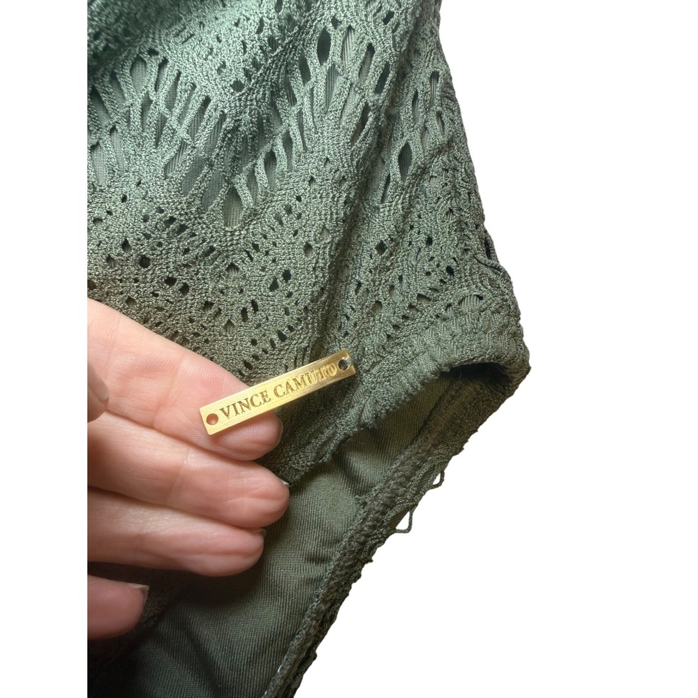Vince‎ Camuto Crochet Strapless One Piece Swimsuit Safari Green V90734 Womens 8 - Picture 9 of 9